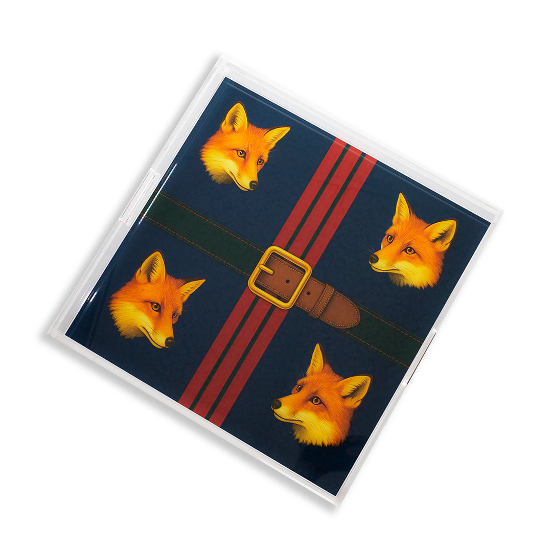 The Elegant Fox Tray-Home/Giftware-Navy-Kevin's Fine Outdoor Gear & Apparel