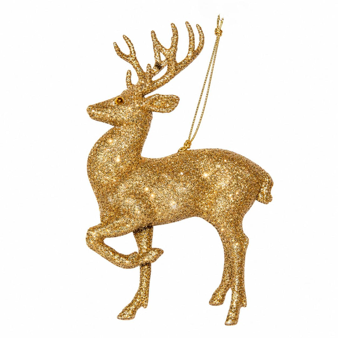 7" Glitter Deer Ornament-Home/Giftware-Gold-Kevin's Fine Outdoor Gear & Apparel