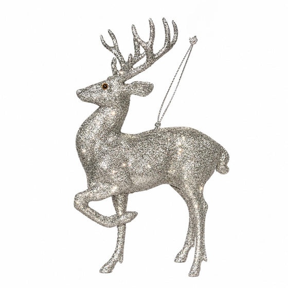 7" Glitter Deer Ornament