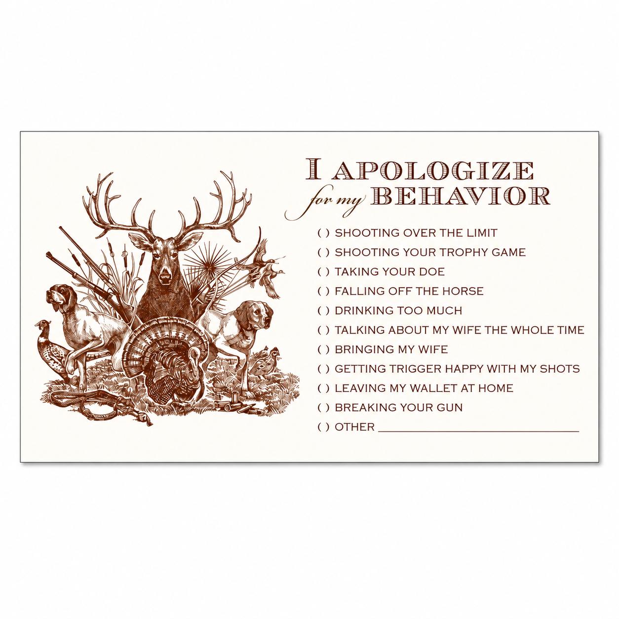 Kevin's Apology Notecard by Alexa Pulitzer (10 pack)-Home/Giftware-Sorry Behavior-Kevin's Fine Outdoor Gear & Apparel