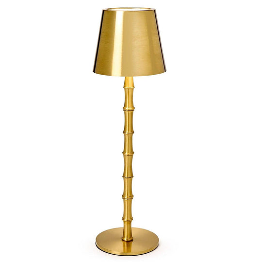 Led Portable Cordless Gold Bamboo Lamp with Shade-Home/Giftware-Kevin's Fine Outdoor Gear & Apparel
