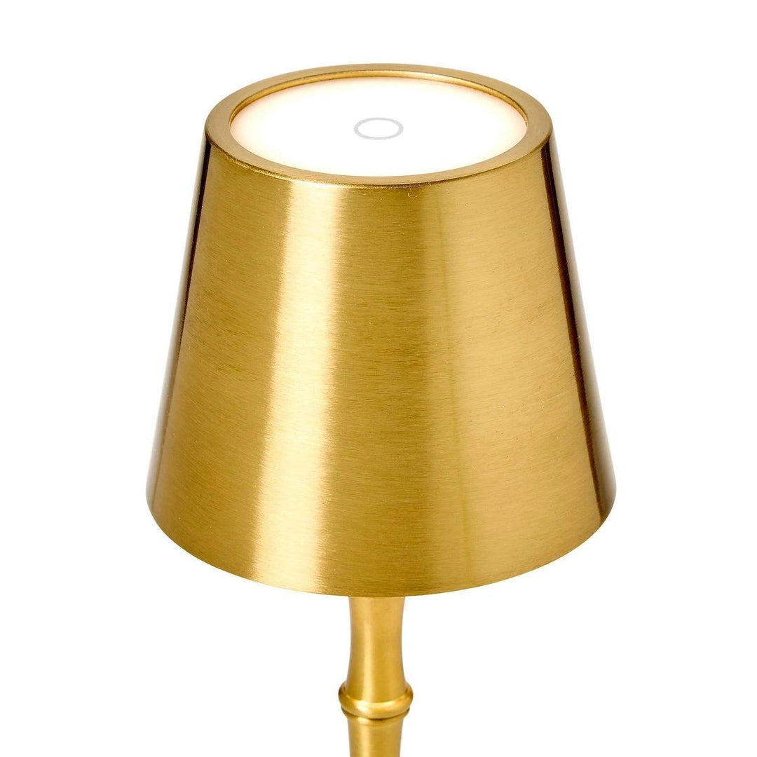 Led Portable Cordless Gold Bamboo Lamp with Shade-Home/Giftware-Kevin's Fine Outdoor Gear & Apparel