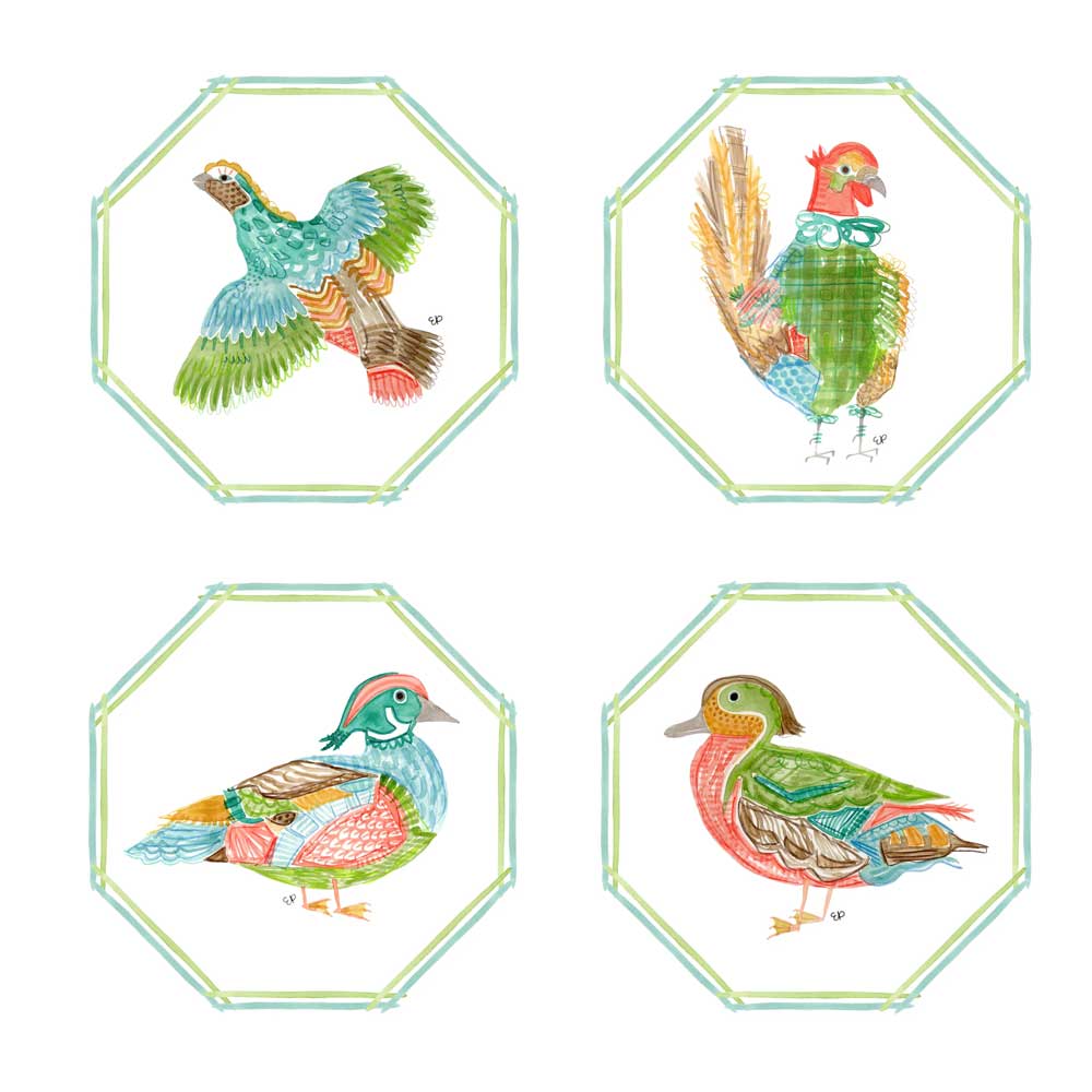 Holly Stuart Home Eliza Price Game Birds Coasters--Kevin's Fine Outdoor Gear & Apparel