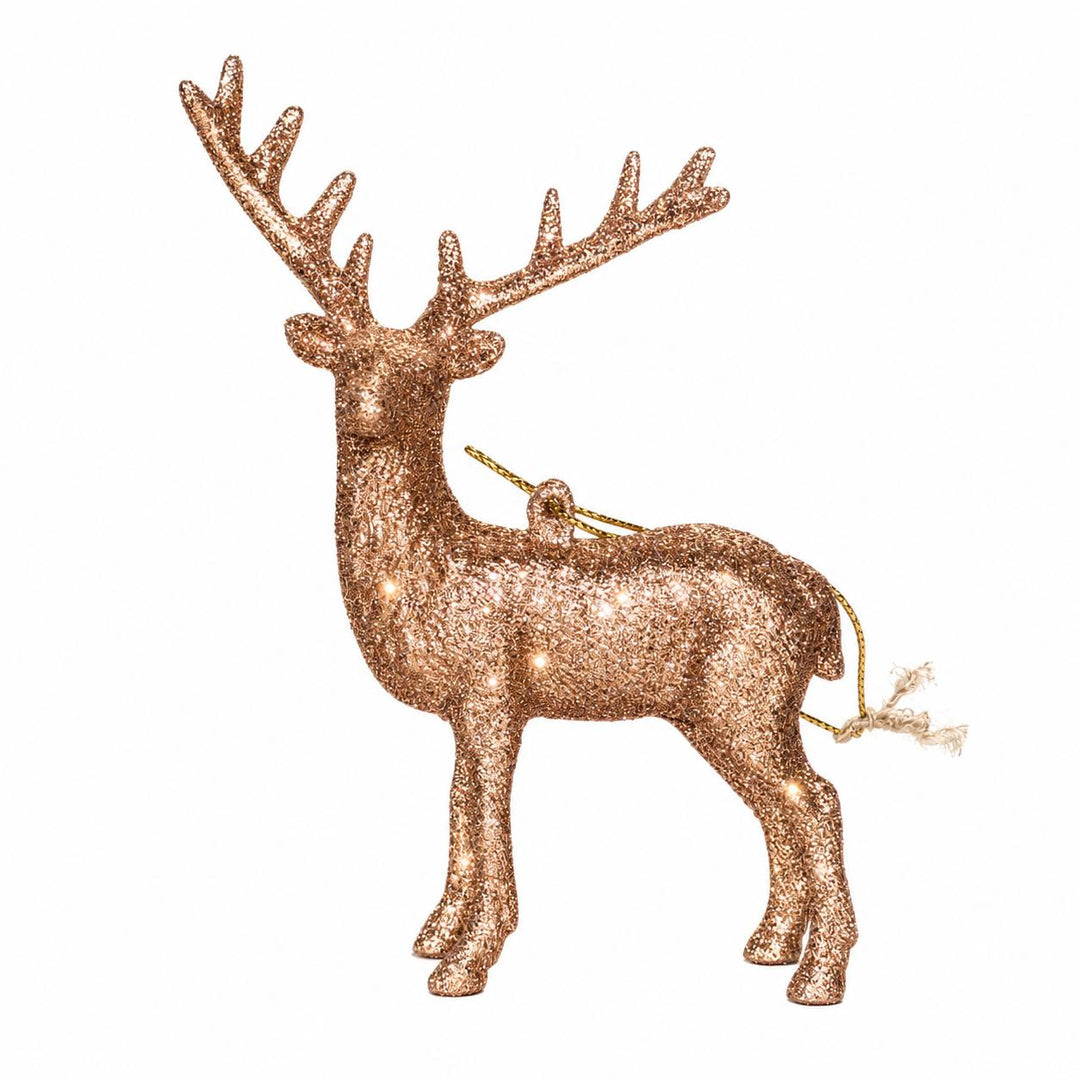 5.5" Copper Glitter Deer Ornament-Home/Giftware-Kevin's Fine Outdoor Gear & Apparel
