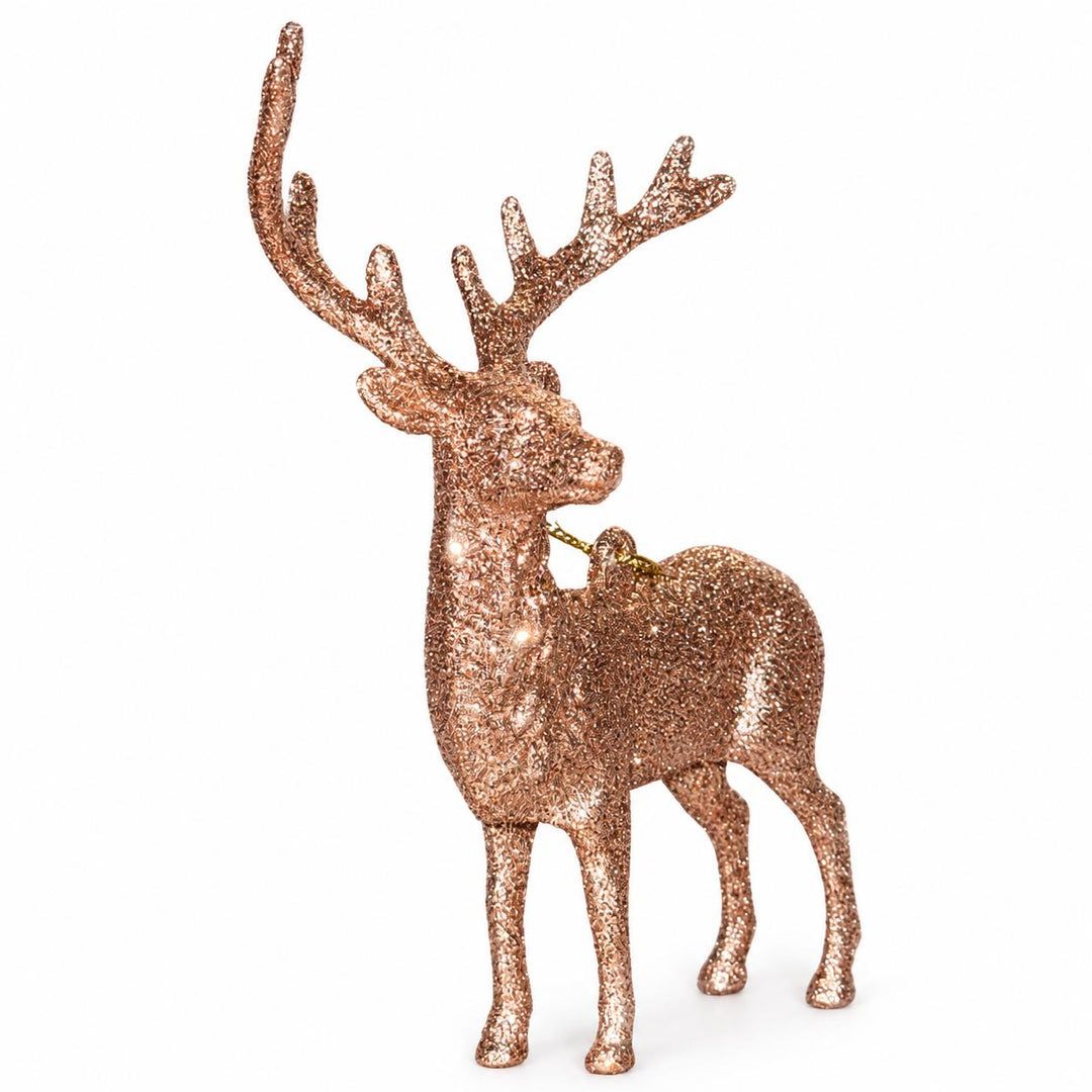 5.5" Copper Glitter Deer Ornament-Home/Giftware-Kevin's Fine Outdoor Gear & Apparel