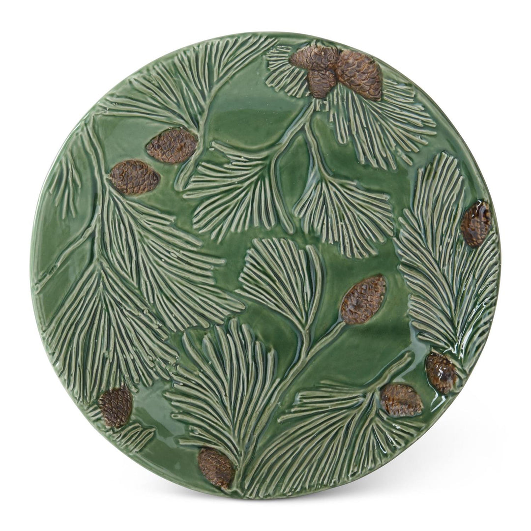 8.75" Green Ceramic Pinecone Plate-Home/Giftware-Kevin's Fine Outdoor Gear & Apparel