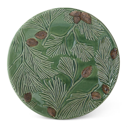 8.75" Green Ceramic Pinecone Plate-Home/Giftware-Kevin's Fine Outdoor Gear & Apparel