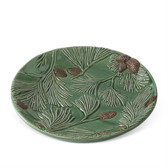 8.75" Green Ceramic Pinecone Plate-Home/Giftware-Kevin's Fine Outdoor Gear & Apparel