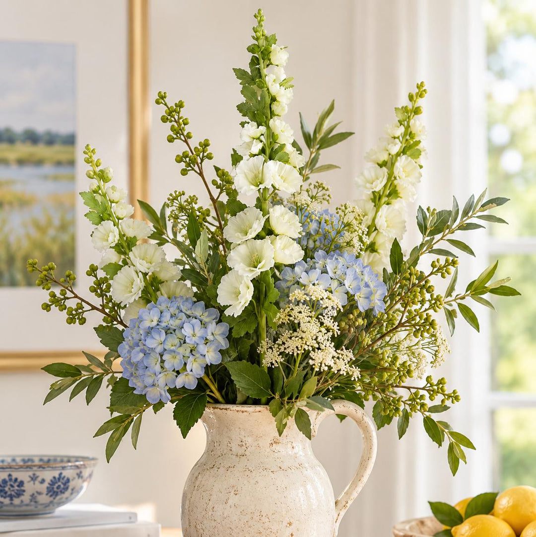 43" White Hollyhock Stem-Home/Giftware-Kevin's Fine Outdoor Gear & Apparel