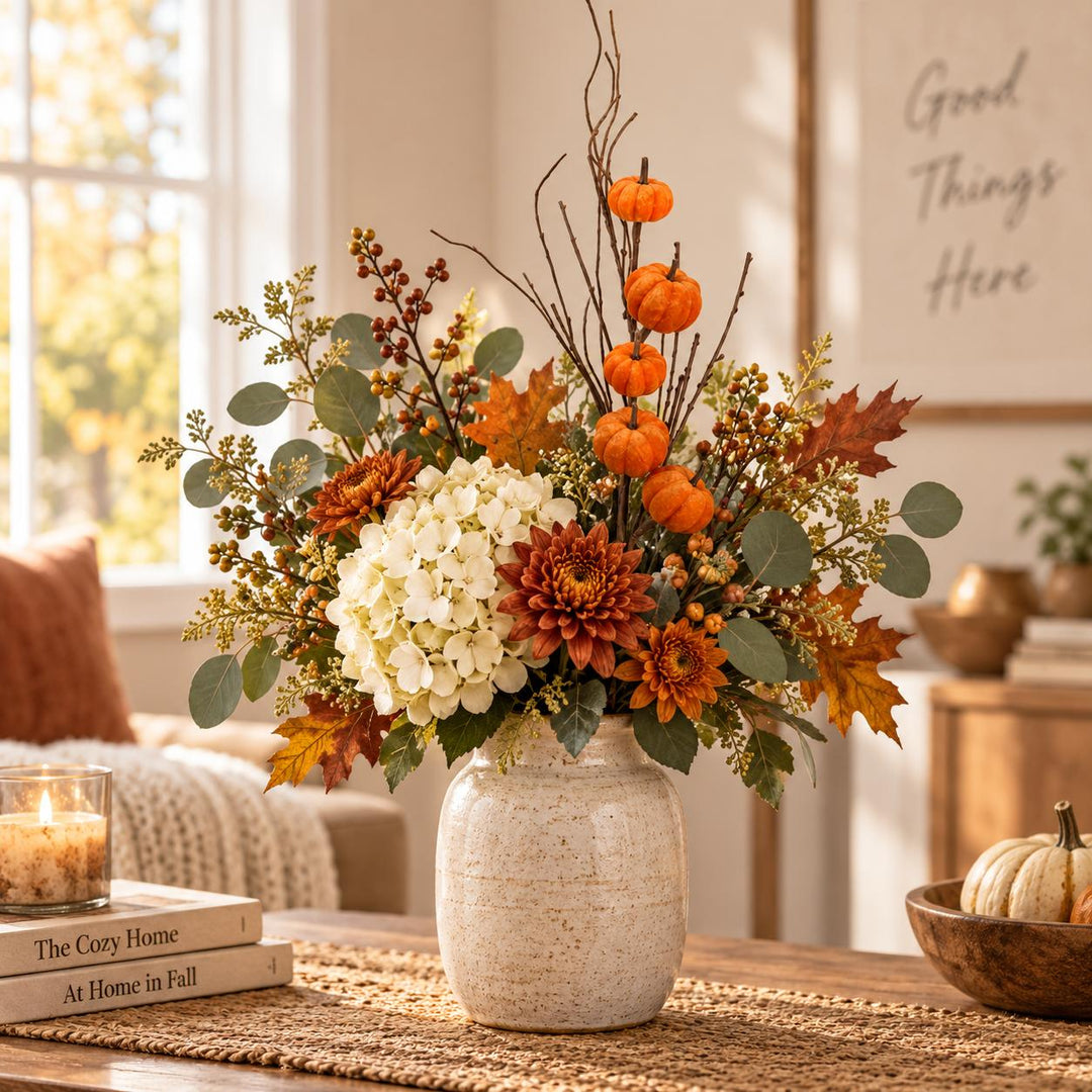 38" Orange Velvet Pumpkin Stem-Home/Giftware-Kevin's Fine Outdoor Gear & Apparel