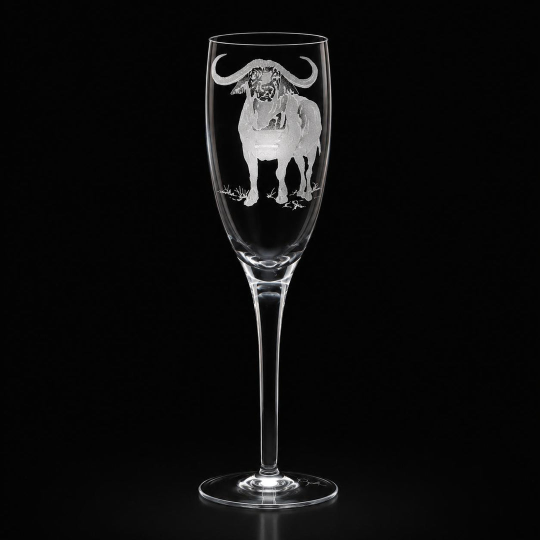 Kevin's Crystal African Theme 7 oz Champagne Glasses (Set of 6)-Home/Giftware-Kevin's Fine Outdoor Gear & Apparel