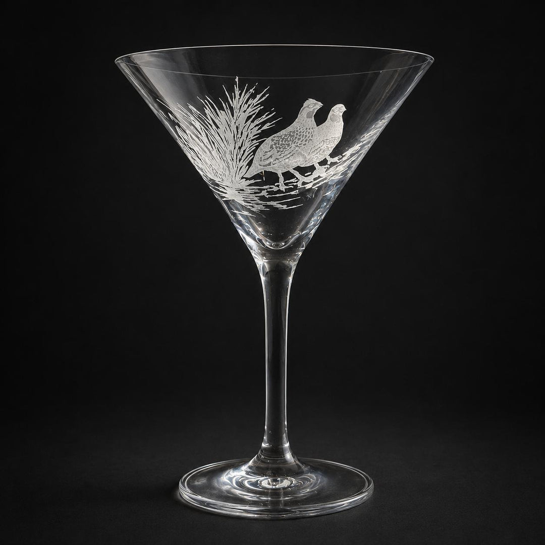 Kevin's Crystal Martini Glass-Home/Giftware-Bob White Quail 9oz-Kevin's Fine Outdoor Gear & Apparel