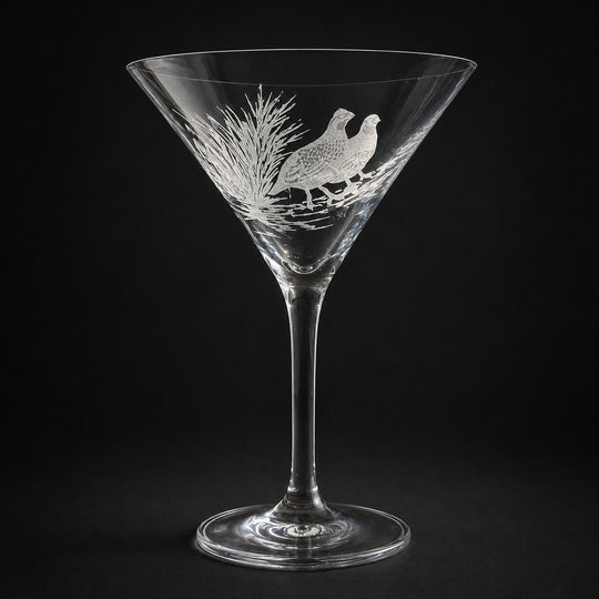 Kevin's Crystal Martini Glass-Home/Giftware-Bob White Quail 9oz-Kevin's Fine Outdoor Gear & Apparel