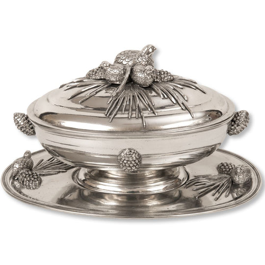 Quail Pinecone Tureen & Tray-Home/Giftware-Kevin's Fine Outdoor Gear & Apparel