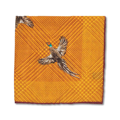 Kevin's Finest 100% Silk Pheasant Pocket Square-Men's Accessories-Mustard-Kevin's Fine Outdoor Gear & Apparel