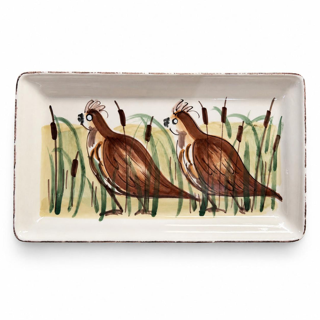 Vietri Wildlife Quail Rectangular Platter-Home/Giftware-Kevin's Fine Outdoor Gear & Apparel