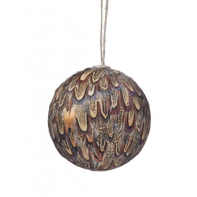 5" Styro Quail Feather Ball Ornament-Home/Giftware-Kevin's Fine Outdoor Gear & Apparel