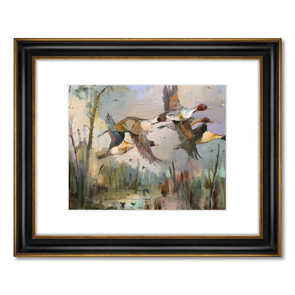Dirk Walker Framed Print Collection-Pintails in Flight-Kevin's Fine Outdoor Gear & Apparel