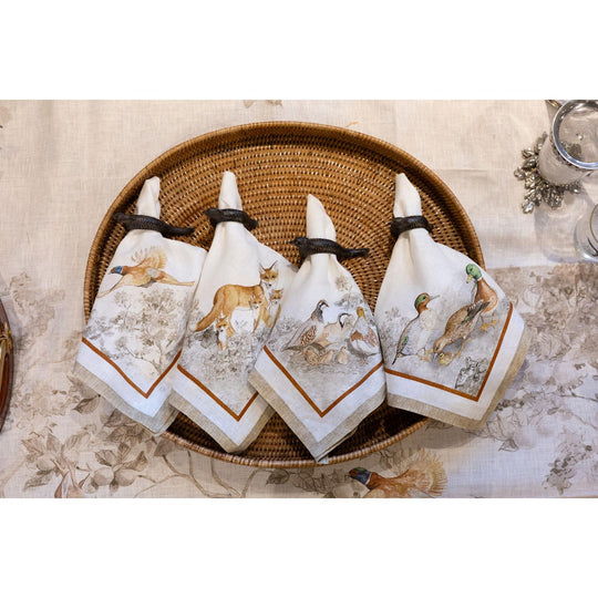 Italian Linen Game Napkins Set of 4-Kevin's Fine Outdoor Gear & Apparel