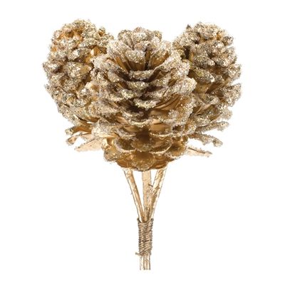 3 Gold Pine Cone Bundle-Home/Giftware-Kevin's Fine Outdoor Gear & Apparel