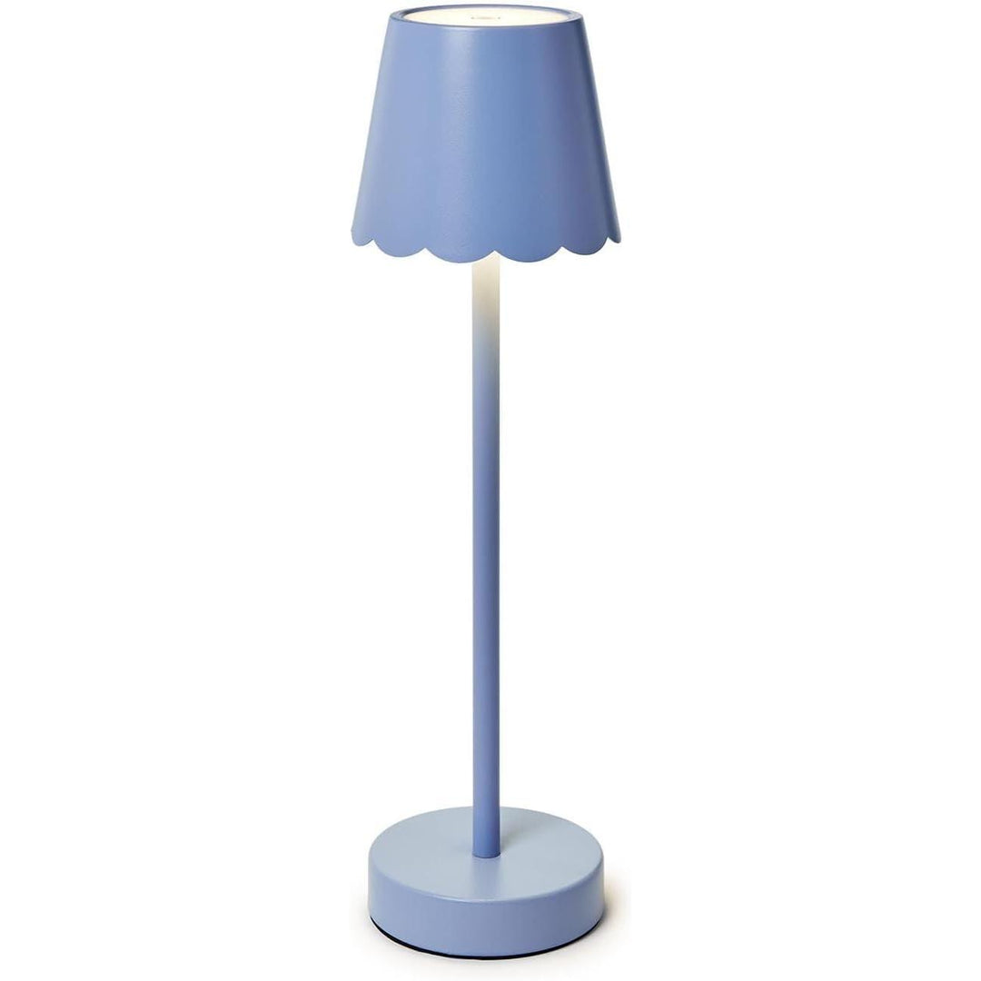 Led Portable Cordless Table Lamp with Scalloped Edge Shade-Home/Giftware-Blue-Kevin's Fine Outdoor Gear & Apparel