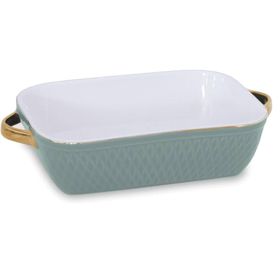 Beatriz Ball Ceramic Small Rectangular Baker with Gold Handles-Home/Giftware-Sage-Kevin's Fine Outdoor Gear & Apparel