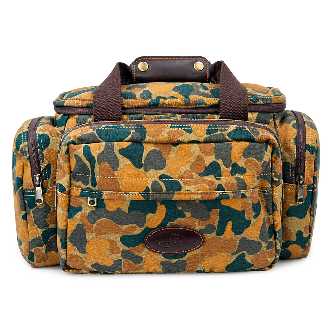 Kevin's Canvas & Leather Range Bag-Hunting/Outdoors-Vintage Brown Camo-One Size-Kevin's Fine Outdoor Gear & Apparel