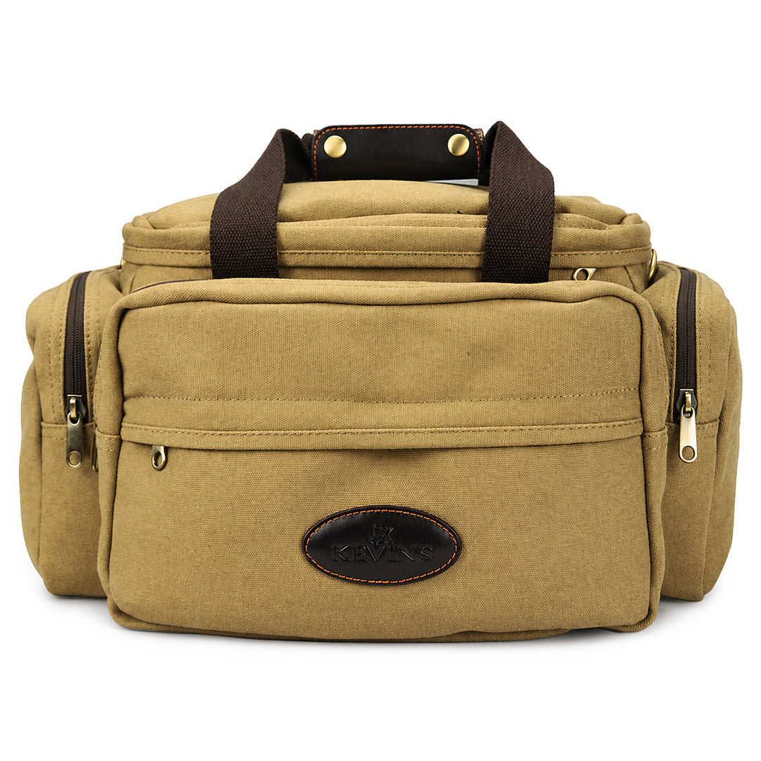 Kevin's Canvas & Leather Range Bag-Hunting/Outdoors-Tan-One Size-Kevin's Fine Outdoor Gear & Apparel