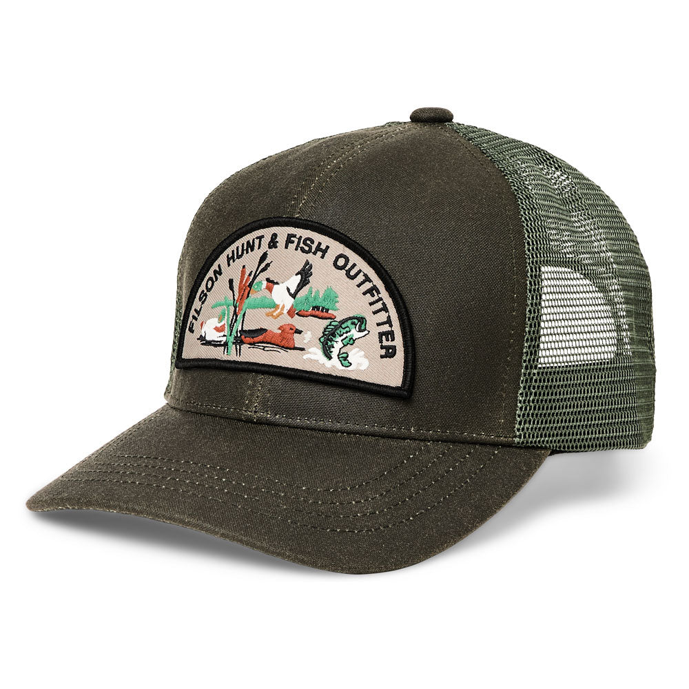 Filson Logger Mesh Cap-Men's Accessories-Otter Green/Hunt Fish-Kevin's Fine Outdoor Gear & Apparel