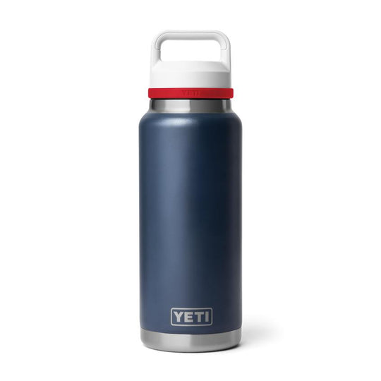 YETI Rambler 36 oz Bottle with Bottle Chug Cap-Hunting/Outdoors-Navy/Rescue Red/White-Kevin's Fine Outdoor Gear & Apparel