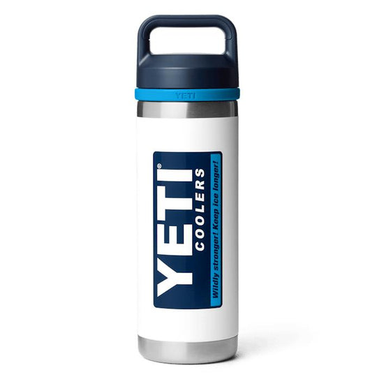 YETI Rambler 18 oz Bottle with Chug Cap-Hunting/Outdoors-White/Blue-Kevin's Fine Outdoor Gear & Apparel