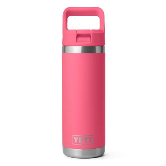 YETI 18 oz Rambler Water Bottle with Color-Matched Straw Cap-Hunting/Outdoors-Tropical Pink-Kevin's Fine Outdoor Gear & Apparel