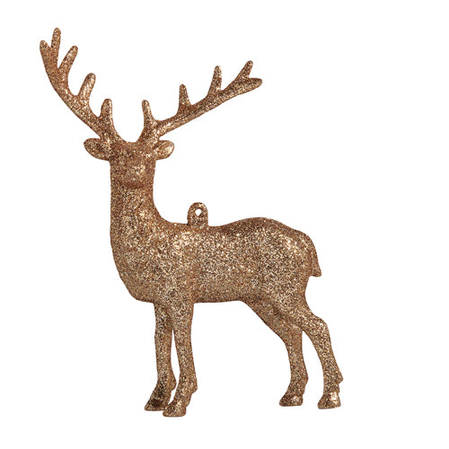 5.5" Copper Glitter Deer Ornament-Home/Giftware-Kevin's Fine Outdoor Gear & Apparel
