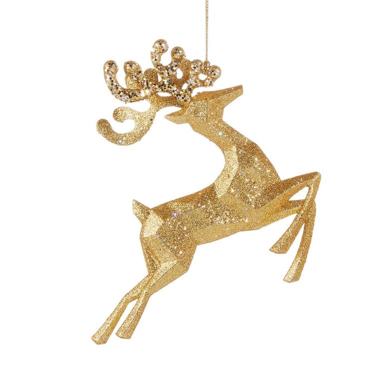 5.5" Gold Gold Deer Ornament-Home/Giftware-Jumping-Kevin's Fine Outdoor Gear & Apparel