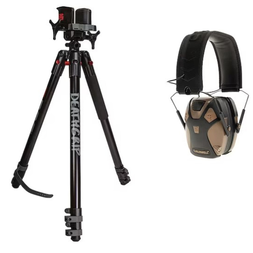 Bog Deathgrip Tripod with E-Max Pro Muffs Bundle-Hunting/Outdoors-Black-Kevin's Fine Outdoor Gear & Apparel