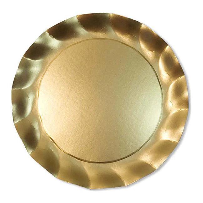 Sophistiplate Satin Gold Wavy Charger Plates-Home/Giftware-Kevin's Fine Outdoor Gear & Apparel