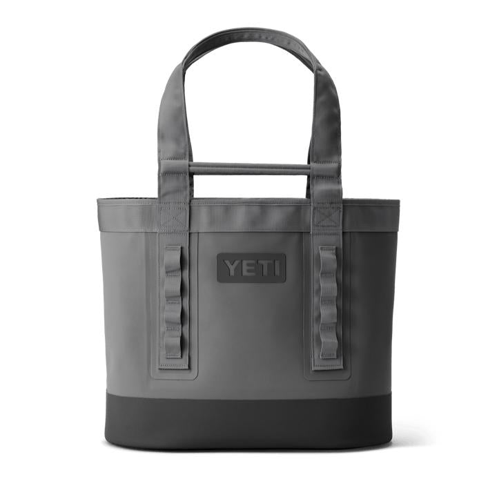 YETI Camino Carryall 35 in charcoal grey, featuring a durable, waterproof tote design with sturdy handles and utility loops.