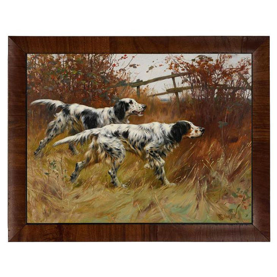 Vintage Hunting Dogs Oil Reproduction-Home/Giftware-English Setter Pointing-Kevin's Fine Outdoor Gear & Apparel