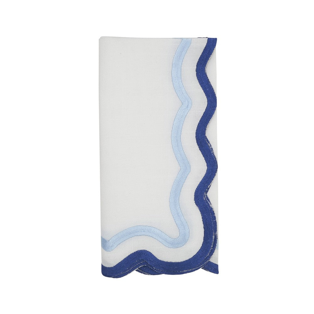 Scalloped Border Blue 20" Square Napkin-Home/Giftware-Kevin's Fine Outdoor Gear & Apparel