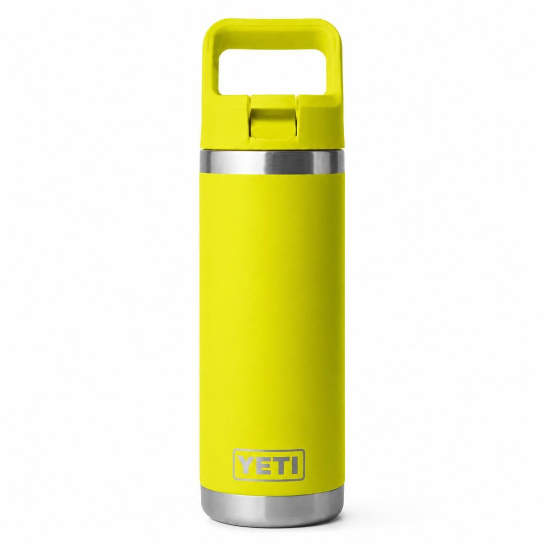 YETI 18 oz Rambler Water Bottle with Color-Matched Straw Cap-Hunting/Outdoors-Firefly Yellow-Kevin's Fine Outdoor Gear & Apparel