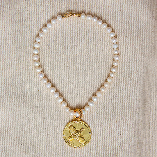Kevin's Freshwater Pearl Bob White Quail Pendant Necklace-Jewelry-Gold Quail-Kevin's Fine Outdoor Gear & Apparel