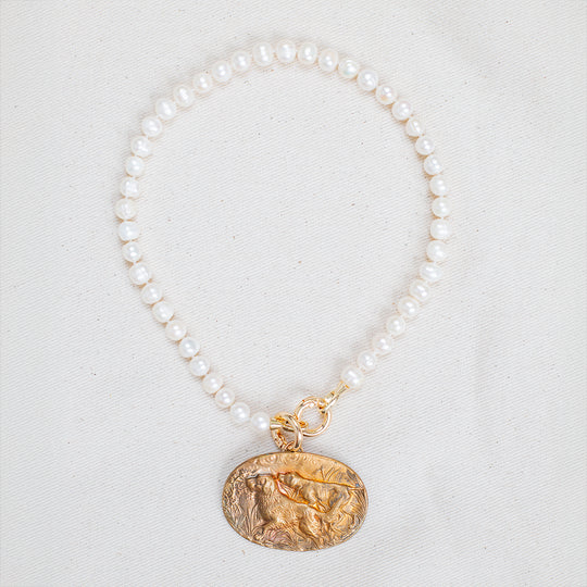 Freshwater Pearl Brass Pendant Necklace-Jewelry-Hunt Dogs-Kevin's Fine Outdoor Gear & Apparel