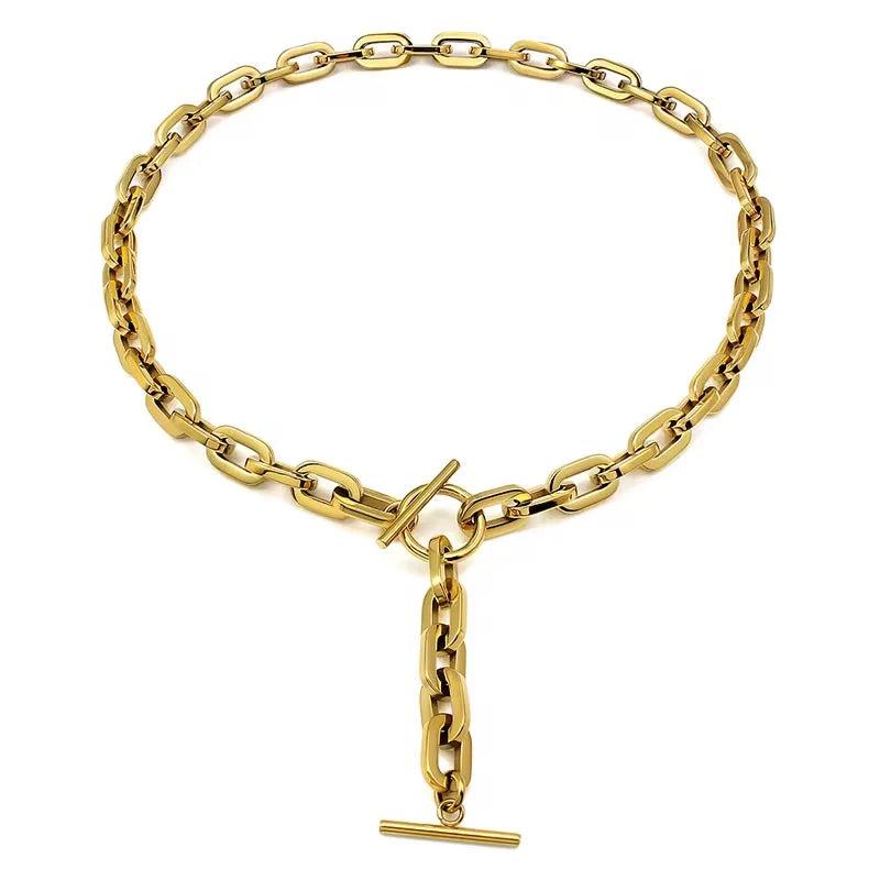Golden Bar Link Necklace-Women's Accessories-Kevin's Fine Outdoor Gear & Apparel