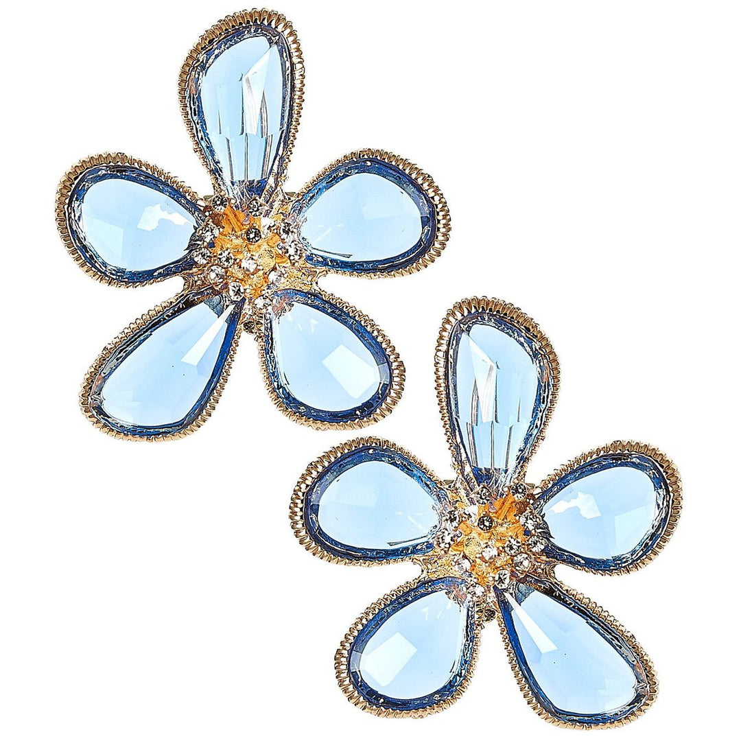 Sonja Crystal Floral Stud Earring-Jewelry-Blue-Kevin's Fine Outdoor Gear & Apparel