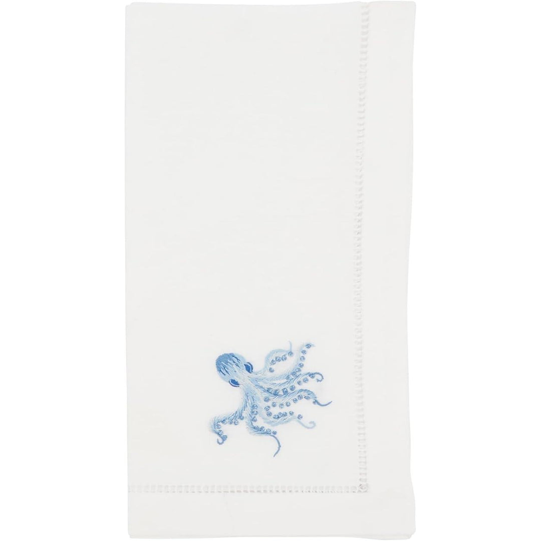 Embroidered Cotton Hemstitch 20" Napkins-Home/Giftware-Blue Octopus-Kevin's Fine Outdoor Gear & Apparel