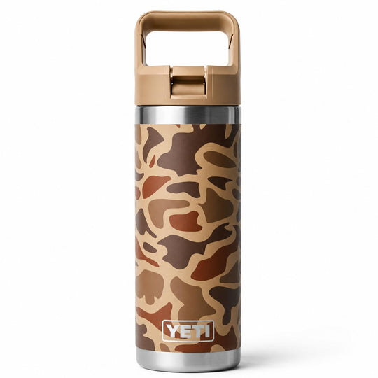 YETI 18 oz Rambler Water Bottle with Color-Matched Straw Cap-Hunting/Outdoors-Wetlands Camo-Kevin's Fine Outdoor Gear & Apparel