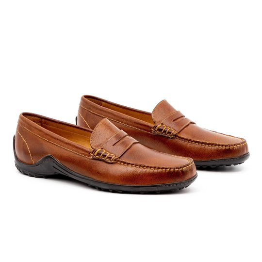 Martin Dingman Bill Water Buffalo Penny Loafers-Footwear-9-Burnt Cedar-Kevin's Fine Outdoor Gear & Apparel