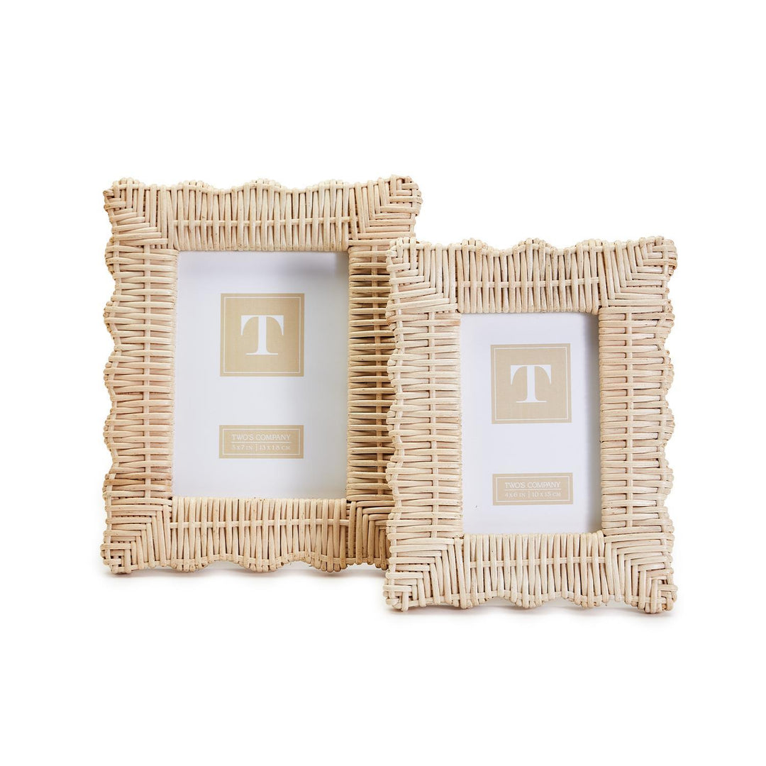 Wicker Weave Scalloped Photo Frames-Home/Giftware-4" X 6"-Kevin's Fine Outdoor Gear & Apparel