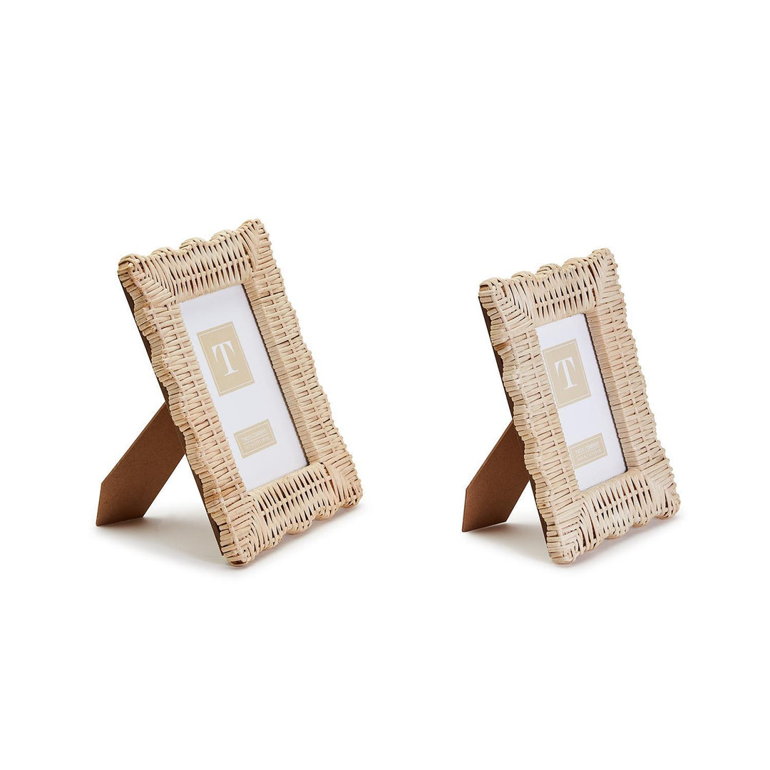 Wicker Weave Scalloped Photo Frames-Home/Giftware-Kevin's Fine Outdoor Gear & Apparel