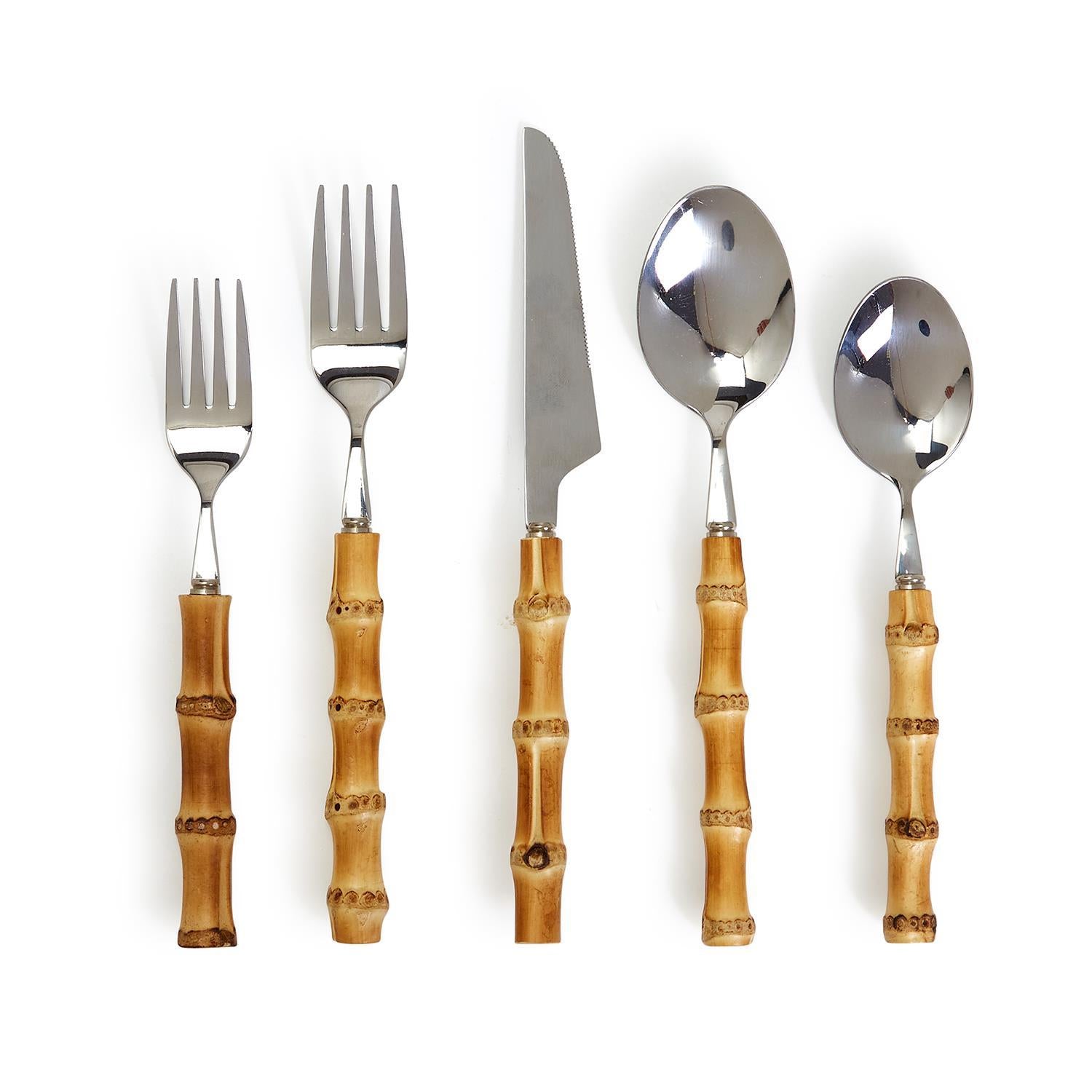 Natural Bamboo 20 Pc Flatware Service Set – Kevin's Fine Outdoor Gear 